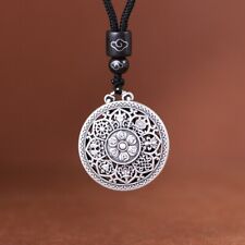 L05 Anhänger buddhistisch Mantra und acht Kostbarkeiten Feinsilber Silber 999