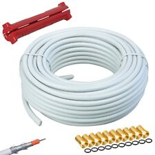 50m Koaxialkabel 120dB Sat Kabel Antennenkabel 4-fach schirm digital TV Kabel