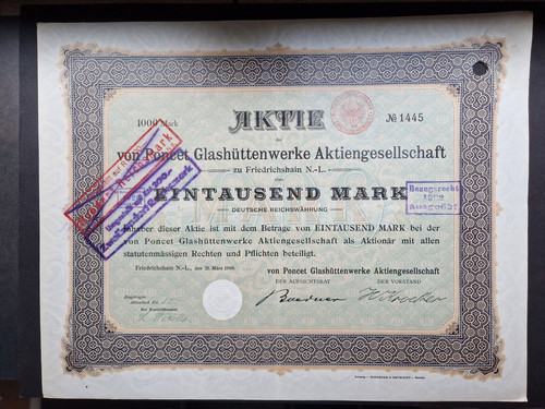 Von poncet glashüttenwerke - von,