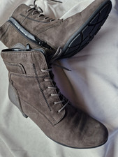 GABOR**TRAUMSCHÖNE WILDLEDER-STIEFELETTEN**KAUM GETRAGEN**DUNKLES TAUPE**GR.39**