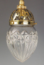 Elegante antike offene Pendelleuchte aus geschliffenem Glas