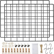 LOYONAL Gitter Pinnwand Metallgitter Deko Wand - Memoboard Gitter Deko Gitterwan