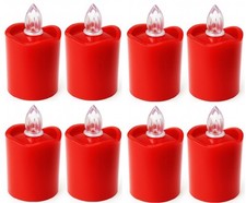 8 er Set LED Grabkerze Rot