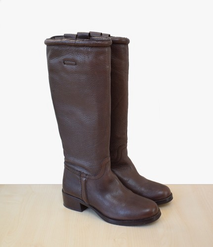 Braune zara echtleder stiefel - echtleder,