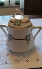 Art Deco Zuckerdose Porzellan
