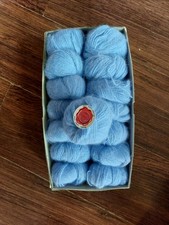 300g / 15x 70% Angora Wolle La Boule de neige mittelblau