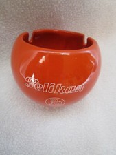 Pelikan Werbe Aschenbecher orange halbrund Gesch. Muster KWU Western Germany RAR