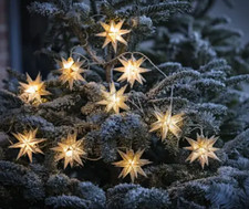 LED Weihnachtsstern Lichterkette 3D Sterne innen Aussen Weihnachtsdeko Silber Ba
