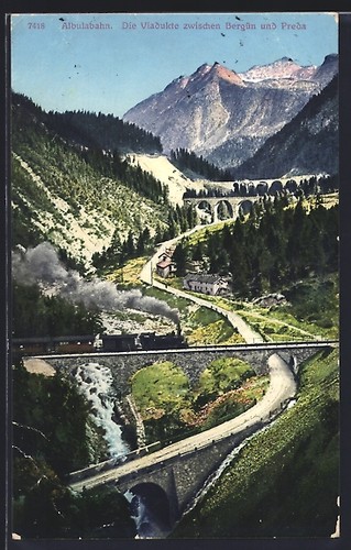 Ansichtskarte bergün die - bergün,,