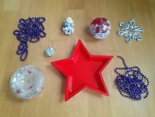 8 Teile, u.a. Schale, Kugel, Figur, Weihnachtsbaumkette, Perlen, Lila, Konvolut