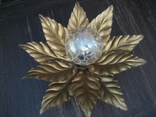 exklusive florentiner Deckenleuchte Wandleuchte Palmblätter Blätter gold 60er Ja