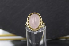 Rosenquarz-Goldring aus 333er