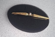 Brosche Anstecknadel Stabbrosche Americ mit Perle antik alt Vintage aus Nachlass
