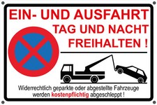 EIN- UND AUSFAHRT FREIHALTEN Schild oder Aufkleber, rot, Parkverbot Warnhinweis