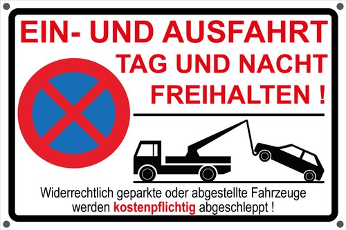 Ein und ausfahrt freihalten - ausfahrt,