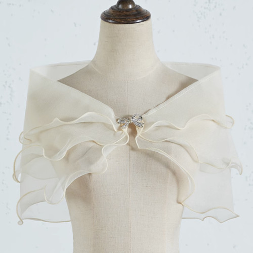 Chiffon damen ruffles - chiffon, umhang