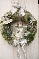 Türkranz Engel Winter Weihnachten Weihnachtskranz Landhaus Shabby Deko Kranz