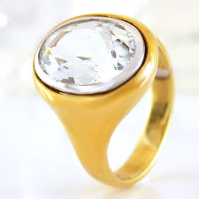 AQUAMARIN Ring 585 Gelbgold 14K 1 Aquamarin Edelstein oval ca 7,50 ct  Gr. 54
