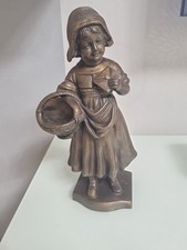 Bronzeskulptur Frau Mit Korb