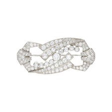 Brosche 750/000 (18 Karat) Weißgold mit Diamanten, getragen 25322763