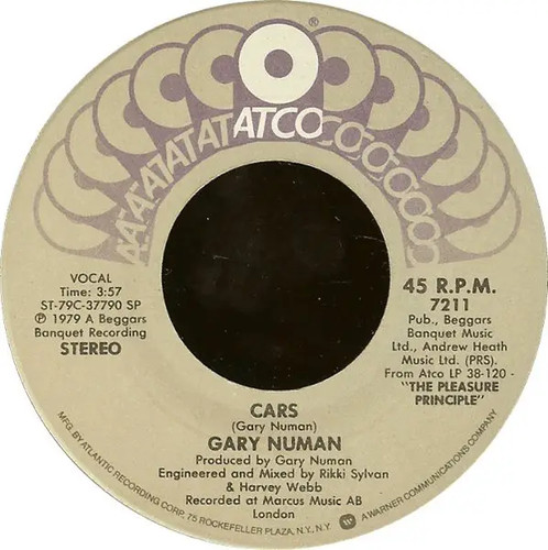 Gary numan cars vinyl single - numan,