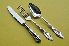 WMF FÄCHERMUSTER - 90er-Silberauflage - 1 (von 6) DESSERTBESTECKSETS - TOPP