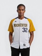 Adidas Rochester Baseball-Jersey weiß gelb L Sportswear Fanwear College Team