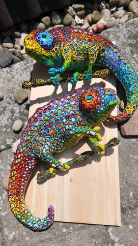 Mosaik chamäleon wandkunst - chamäleon,