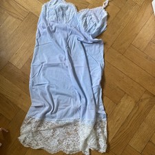 Vintage Hellblau  Nylon Spitzen Nachthemd Nachtkleid 46