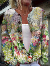 Bunte Strickjacke Flower