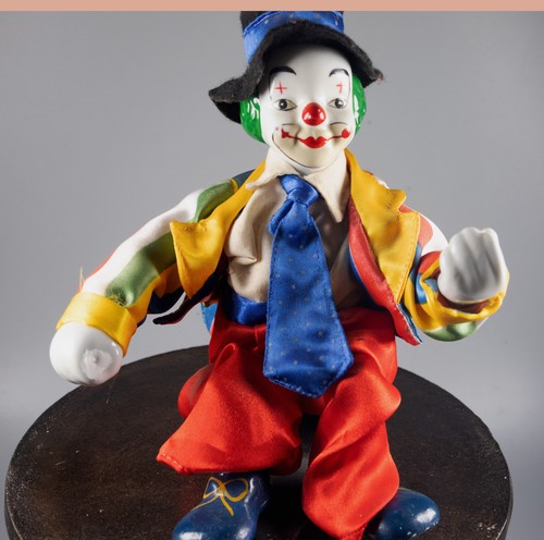 Harlekin clown puppe - clown, spieluhr