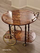 Servier Getränke Barwagen Wagen mit Seitenklappen in Intarsien Intarsien, Italian Made
