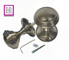 Türknauf Queen Anne Reeded Mortice - Satinoberfläche auf Messing Qualität Türgriffe