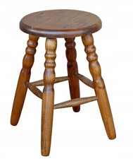 Runder Holzhocker, massiv