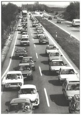 C7316/ Autobahnstau Transitautobahn Nürnberg - Berlin  Autos ca.1985 Pressefoto