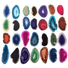 Achatscheiben bunt Länge je 45 - 85 mm poliert Auswahl in 7 verschiedenen Farben