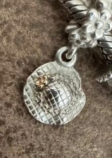 Original Pandora Silber & 14k Gold Gartenhut Charm