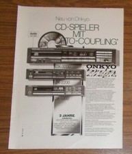 Seltene Werbung ONKYO INTEGRA DX-3200 DX-2200 DX-2100 CD-Spieler 1986