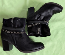 JANE KLAIN Damen Stiefelette # Kurzschaft # Gothic # Dekoknöchelkette # Gr. 38