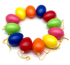 12-24 Ostereier Kunststoff 6cm Osternest Deko Osterstrauch Aufhängeband Ostern