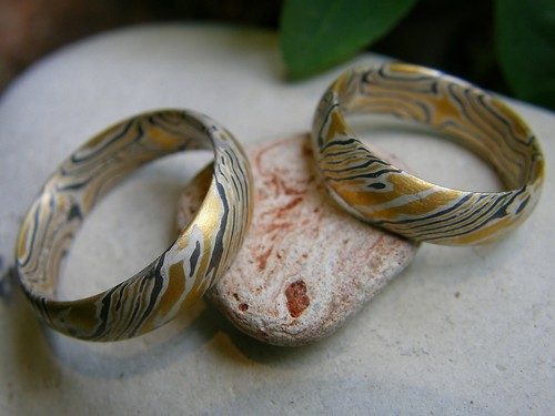 Trauringe mokume gane gold 900 - trauringe,