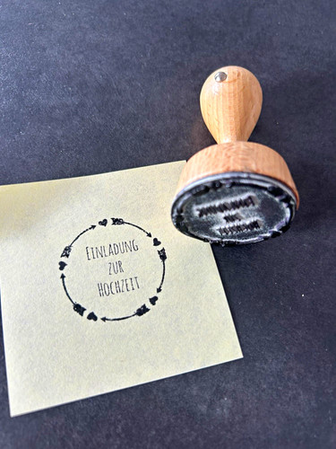 Holzstempel einladung zur - holzstempel, „einladung