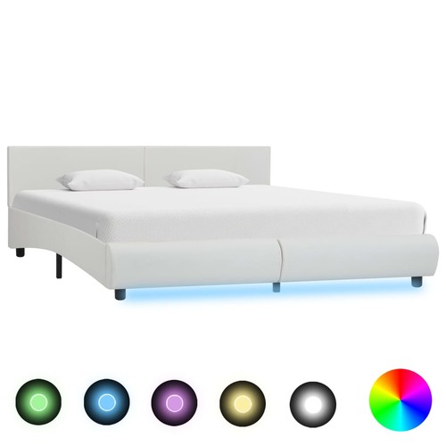 Bettgestell mit led weiß - mit,