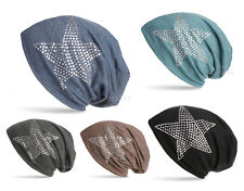 Beanie Mütze Damen Herren Unisex mit glänzenden Sternen Muster Neu Wanssy