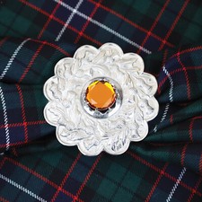 Brooch Scots Gard Full Dress for plaid, Topaz Stone