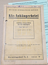 KFZ Brief Anhängerbrief DDR Mehrachs Kipper Anhänger IFA Lübtheen HK 5-1 EZ 1968
