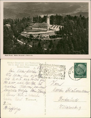 Ansichtskarte baden - ansichtskarte, baden-baden