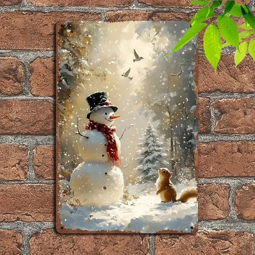 Metallschild winterlandschaft - metallschild,
