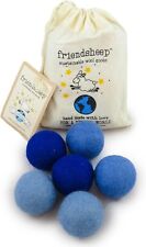 Friendsheep Eco Trocknerbälle 100% Wolle 6er Pack Knäuel (True Blue) 