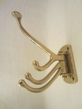 MESSING 4 VIER KLEIDER HAKEN 3 BEWEGLICHE ARME WAND AUFHÄNGER ALT ANTIK VINTAGE 